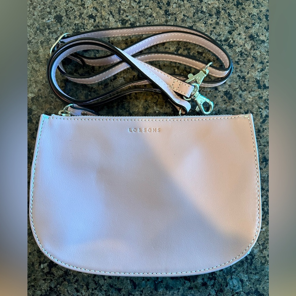 Lo & Sons Waverly 2 bag in blush pink Napa Leather
